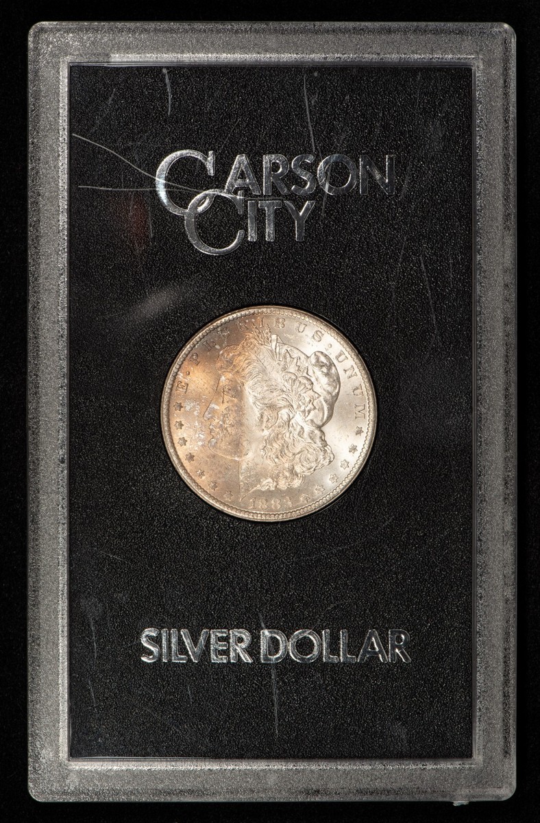 1883-CC Morgan Silver Dollar - Mint Canvas Bag Toning - Carson