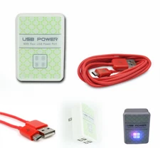 4 USB PORT WALL ADAPTER+3FT CABLE POWER CHARGER RED LG G2 OPTIMUS G PRO MOTO G