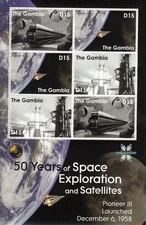 Gambia MNH Sc 3149 Sheetlet Space Exploration Value $ 9.00  US $$ 