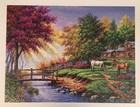 CEACO PUZZLE ARTIST ARTURO ZARRAGA HORSES BY STREAM AND CABIN 550 PIECE COMPLETE — photo 4