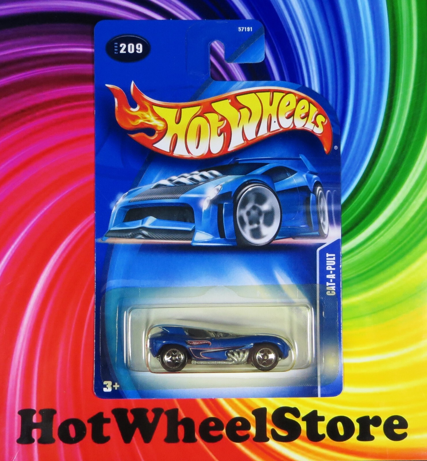 2003  Hot Wheels  Blue   CAT-A-PULT   Metal/Metal    Card #209    HW74-050724