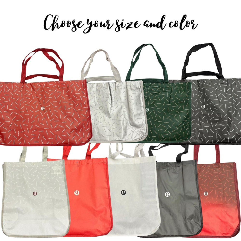 Lululemon Reusable Shopper Tote Bag Multiple Sizes Colors Red White Black Green