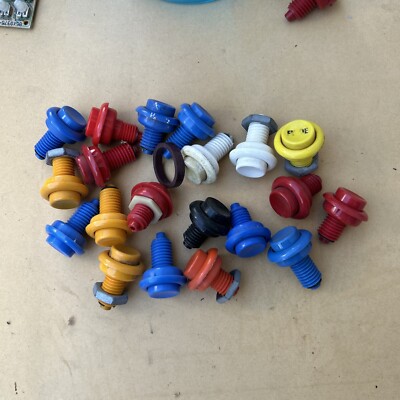 Used vintage lot of 20 Random Leaf Switch button arcade Video Game Parts if14-3