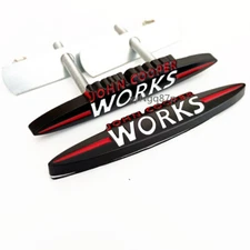 2x Black White John Works Front Grill Emblem Badge Sticker For Cooper R50 R5 R58