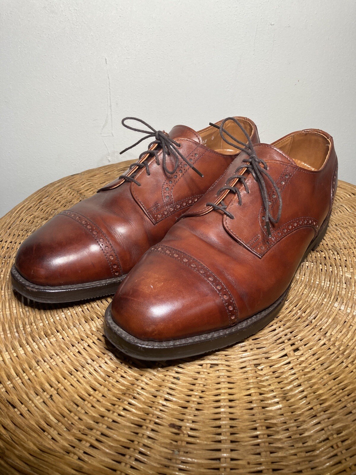 SAOLA Allen Edmonds Benton Cognac Captoe 3458 Uomo 10 D Suole Vibram
