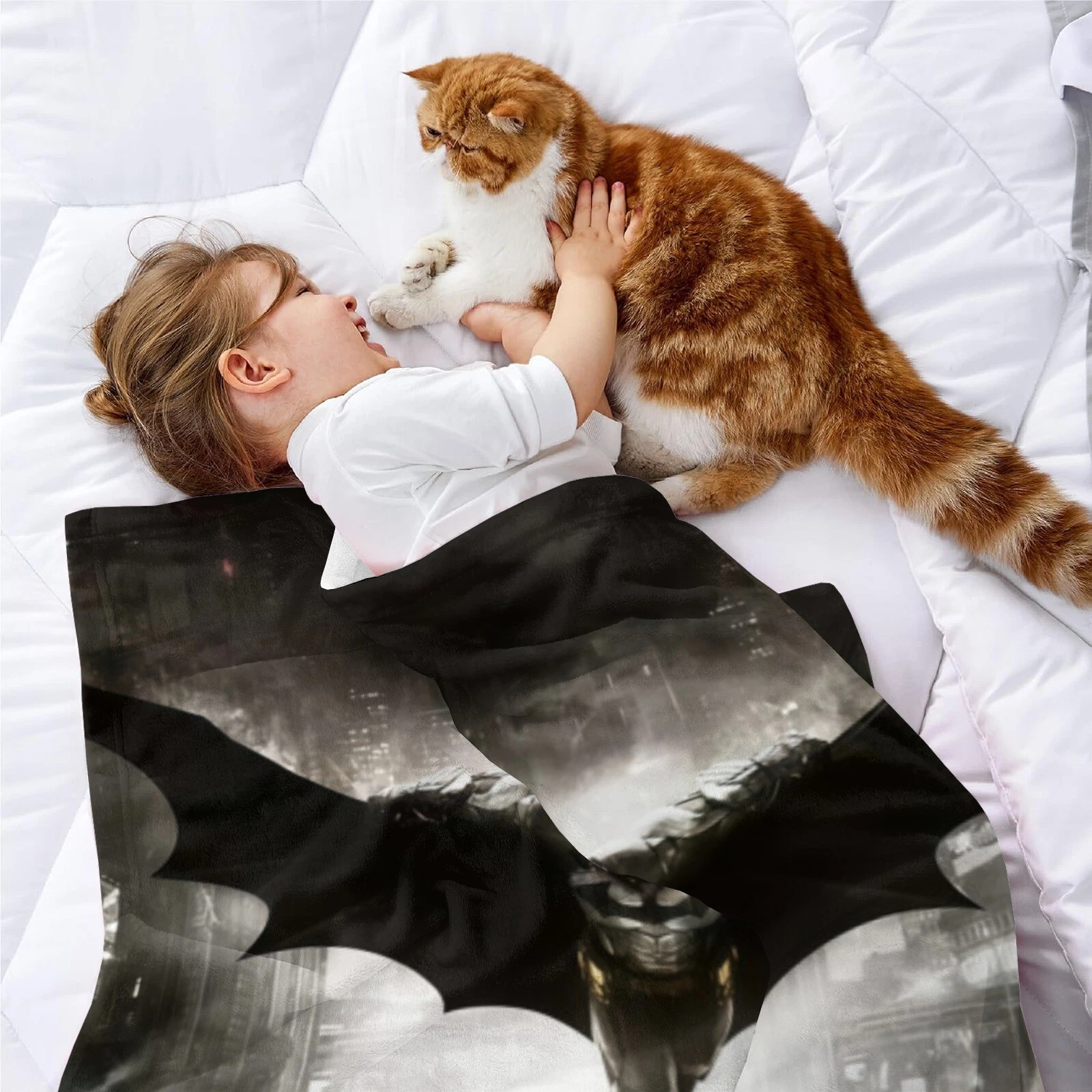 Batman Fleece Blanket for Bed and Sofa, Cozy Lightweight Throw