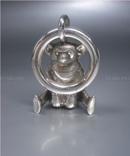 BABYRASSEL MIT BEIßRING-BÄR-925 % STERLING SILBER (BSR) - Bild 3 von 5