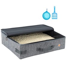 Large Portable Cat Travel Litter Box with Zipperd Top for Medium Large or Mul...