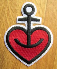 Aufnäher / Aufbügler/ Patch: Astra Bier Anker Herz Logo Flicken Kiez Hamburg