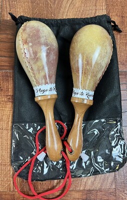 Leather Mini Maracas With Bag, Sangre De Toro Design. Maracas De Cuero-Mini 8.5 