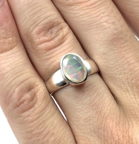 Anillo de plata 925 ópalo precioso ópalo facetado 1.73ct ópalo mujer joyería RW:59 - Imagen 6 de 20