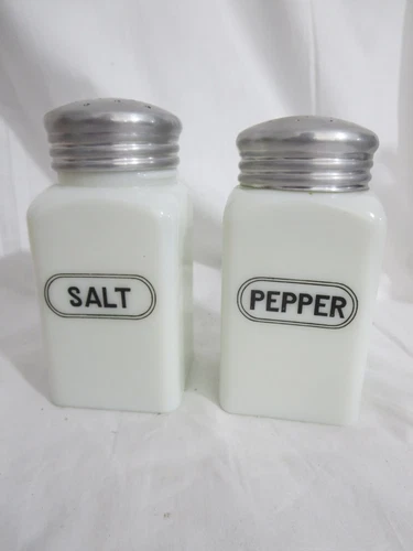 Vintage McKee Salt and Pepper Shakers Milk Glass