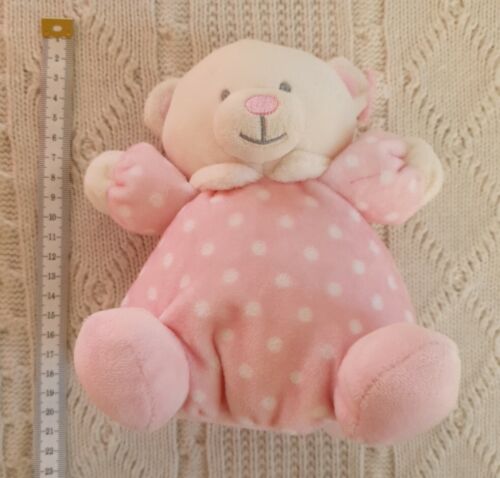 Keel Toys orsacchiotto rosa sonaglio giocattolo morbido 6" macchie bianche macchiate - Foto 1 di 6