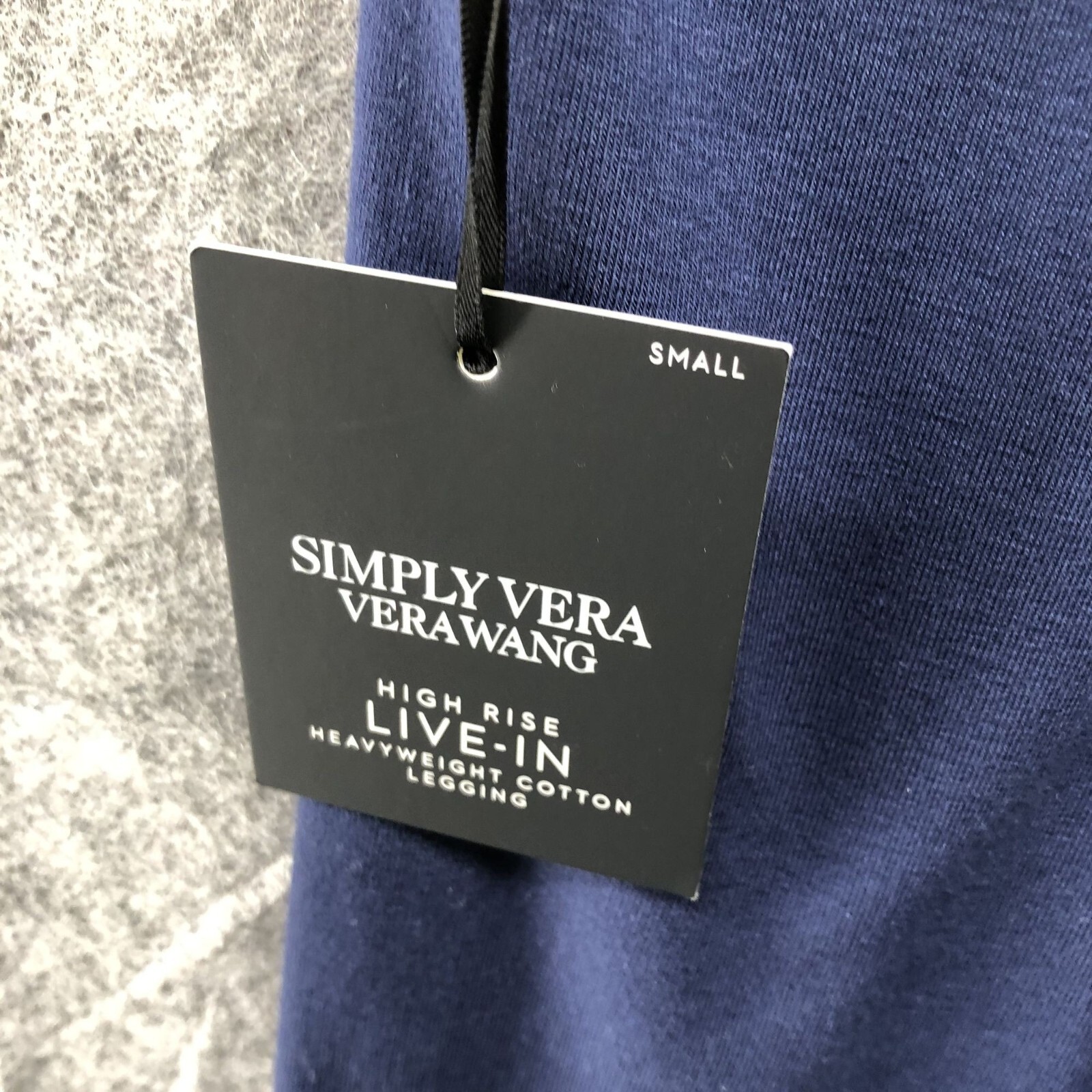 NWT Simply Vera Vera Want High Rise Leggings Womens S Blue Live-In Thick Cotton