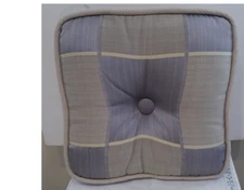 Tufted Pillow Croscill Home Quality Square Beige Grey Patchwork Button Piping