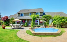 Summer Joy Wooden Pool 3.55m x 3.07 (1.16m Deep) Above or In Ground Swimming ...