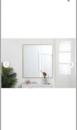 Elegant Decor MR43640BR Eternity 40" x 36" Contemporary Metal Frame Mirror-Brass - Picture 4 of 4