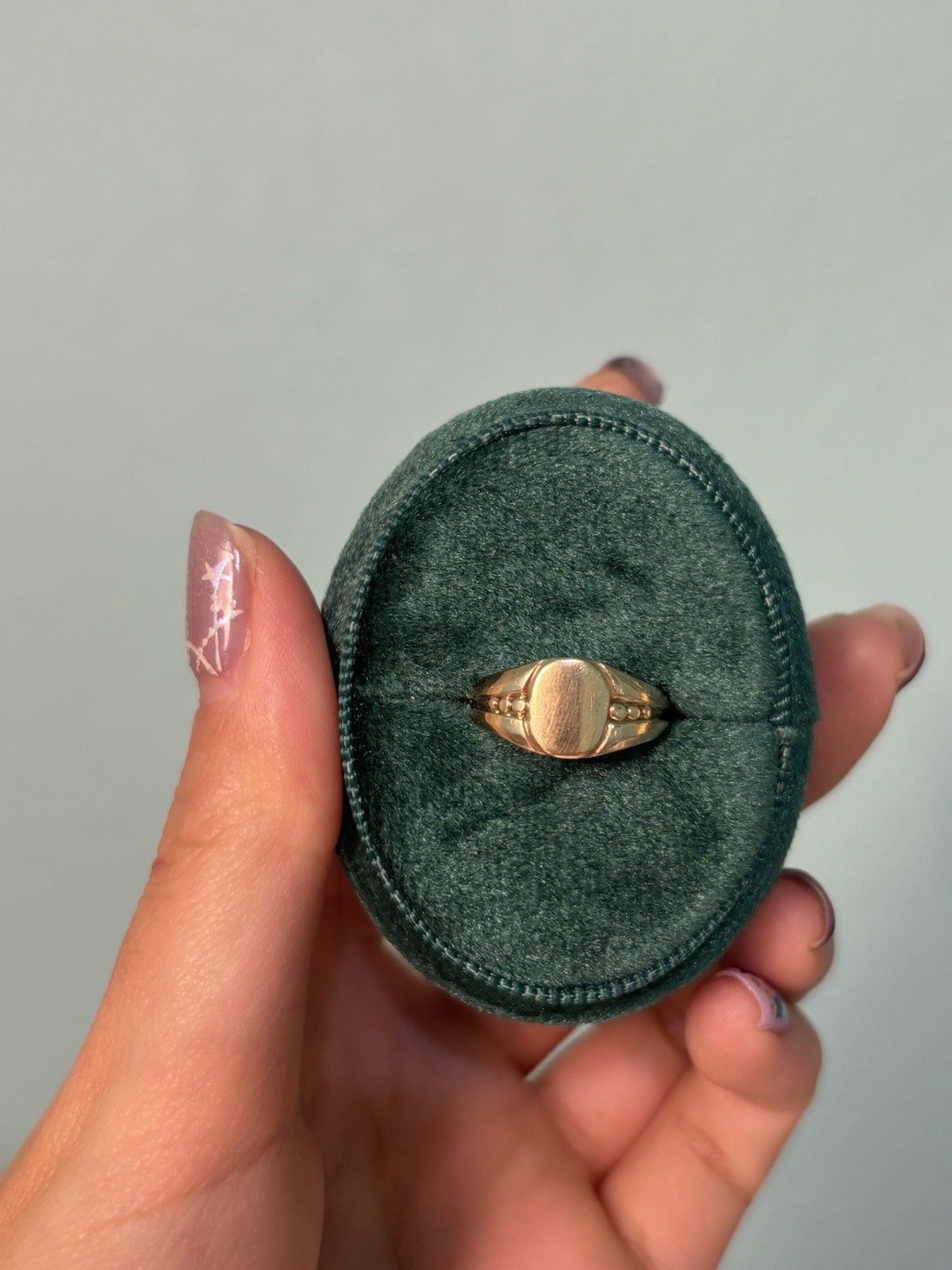 Vintage Solid 10k Yellow Gold Blank Signet Ring, Size 5