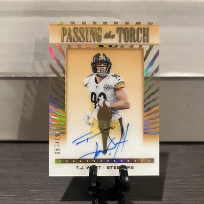 2022 Clearly Donruss T.J. Watt Passing the Torch #PT-TW Auto Steelers /199