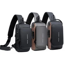 Password Lock Anti-theft Waterproof Oxford Cloth Shoulder Bag Men's Chest Bag 