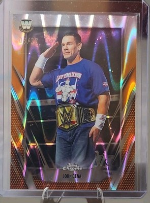 2026 Topps Chrome WWE Wrestling John Cena #2 Orange Raywave Refractor /25