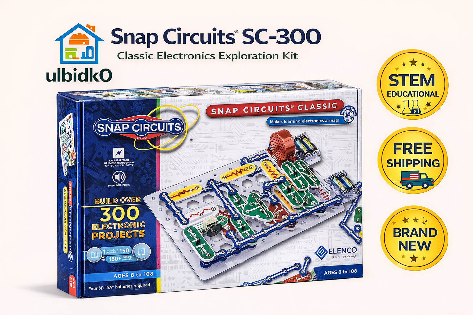 New Snap Circuits SC-300 Classic Electronics Kit-300+ STEM Projects for Kids 8+
