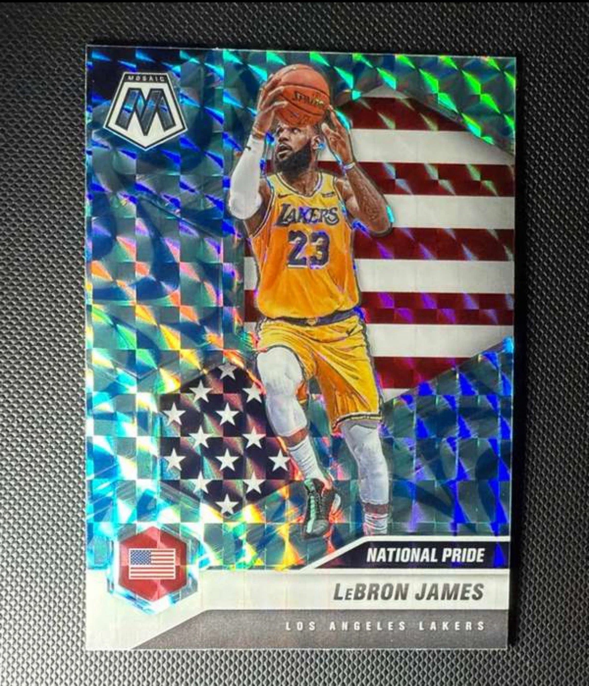 2020-21 Panini Mosaic - National Pride LeBron James #247 Reactive Blue Prizm