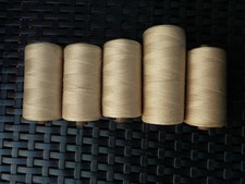 lot de 5 Anciennes grande bobines de Fil  mercerie  coton ou lin couleur  écru
