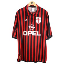 1999-00 Ac Milan Maglia Centenario Adidas XL (Top) ORIGINALE SHIRT