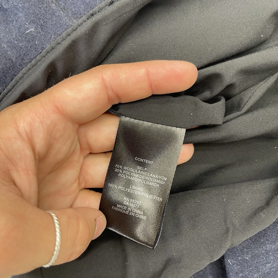 Tibi New York Navy Blue Stripe Wool Blend Ruffle Hem Skirt Women's Size 4 - Image 3 of 4