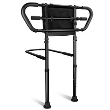 Bedside Rail for Elderly Safety Adjustable Bed Aid with Storage Pocket, Non-S...