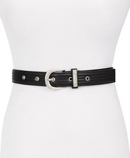 Steve Madden Trapunto Stitch Belt, Black, XL