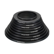 9Pack Step Up Rings Set Len Filter Adapter Ring for Camera Lenses Black
