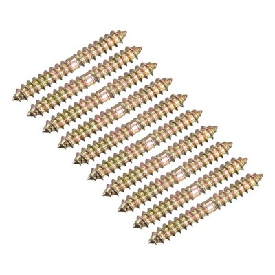 24pcs 6 x 47mm Hanger Bolts Double Ended Thread Wood to Wood Dowel Screws