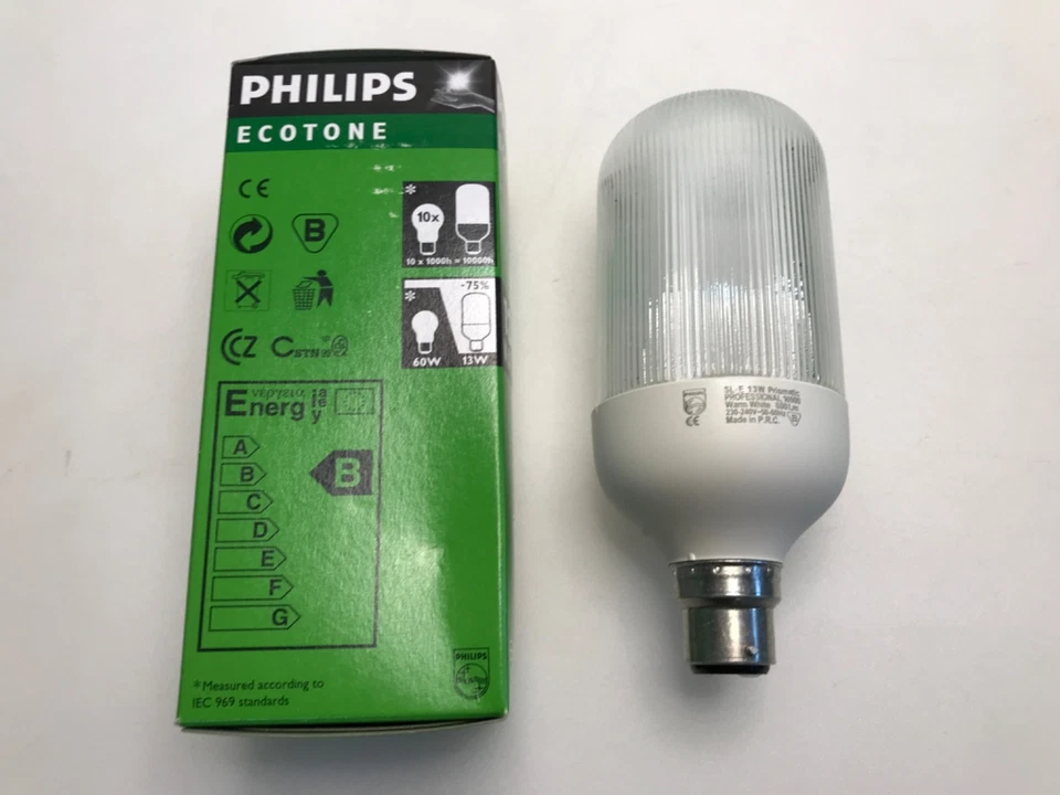 Philips BC 13W B22 SL-E Pro Electronic Prismatic Cover 600lm, Warm White (167) - Image 3 of 3