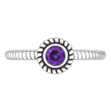 Natural Amethyst - Brazil 925 Sterling Silver Ring s.6 Jewelry R-1045