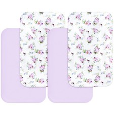 Bassinet Sheets for Girls 4 Pack, 33"x20", Compatible w/ AirClub, Mika Micky