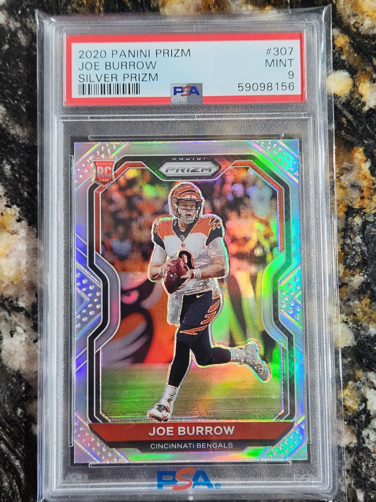 2020 Joe Burrow RC #307 Panini Silver Prizm PSA 9 Mint!!