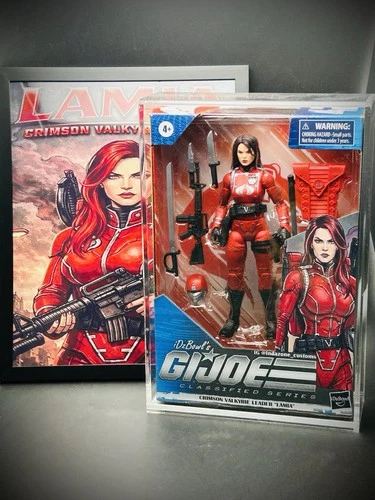 Cobra Crimson Valkyrie Lamia Classified GI Joe Custom W/Case & Framed MiniPoster