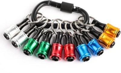 10Pc Portable Bit Holder Keychain, 1/4In Hex Shank Screwdriver Bit Clip for Impa