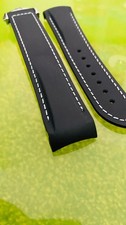 20mm  Seamaster Planet Ocean Black Rubber Silicone Watch omega Strap band