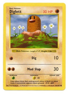 Diglett 047/102 Base Set (Shadowless) Regular
