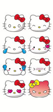 Sanrio Hello Kitty Round Adhesive Stickers - 8 Designs - Roll of 500 Pieces