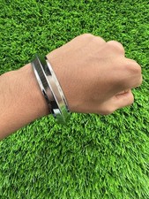 Chrome Plated Kara Thick Collar One Edge Kada Sikh Bangle Singh Kaur Khalsa