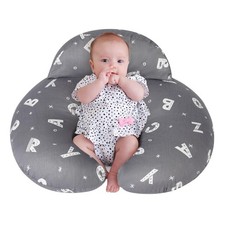 Breastfeeding Pillow Plus Size Ergonomic Comfort Support Removable Cover Grey
