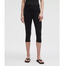 Lululemon Black Capris Yoga Pants Luon Stretch Waist Athleisure Pants 4