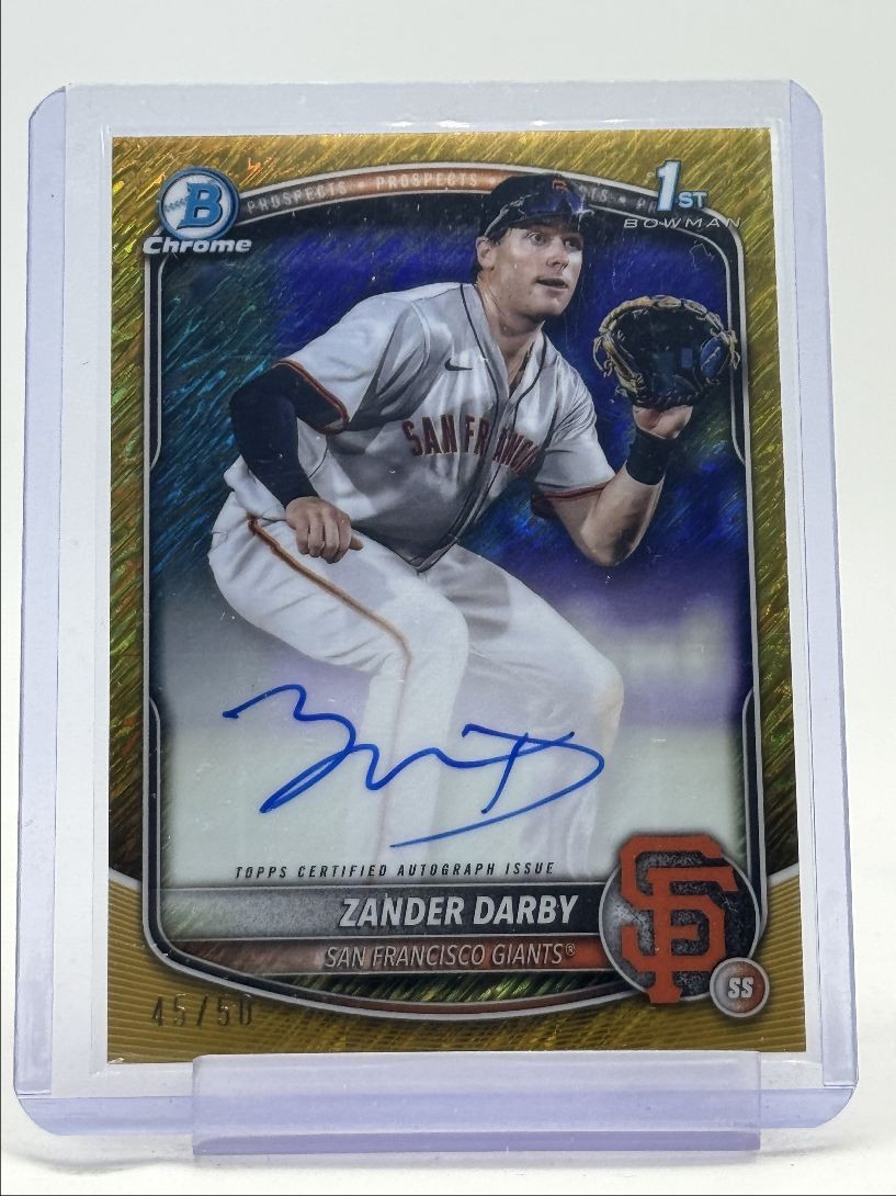 ZANDER DARBY 2025 BOWMAN CHROME 1ST AUTOGRAPH GOLD SHIMMER AUTO /50 Q4647