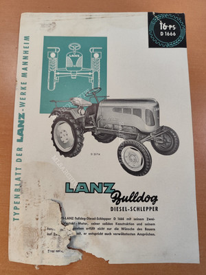 Lanz D1666 Brochure Tractor CONDITION SEE PICTURES!  M10