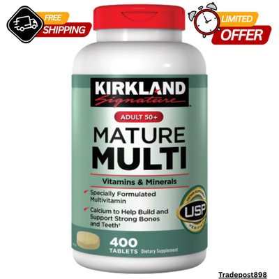 Kirkland Signature Adult 50+ Mature Multi Vitamins & Minerals, 400 Tablets