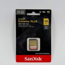 New Sandisk Extreme PLUS 128 GB SDXC UHS-I Card SDSDXWA-128G-ATCIN